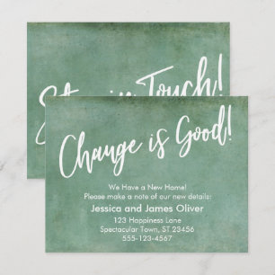Change is Good! Grunge Turquoise Announcement