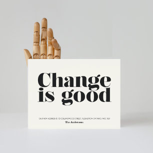 Change is Good Moving Announcement // Black Postcard