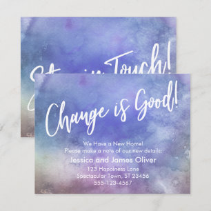Change is Good! Purple Watercolor Announcement