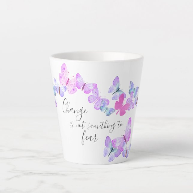 Change is not something to fear Pretty Butterflies Latte Mug (Front)