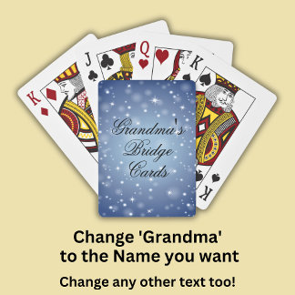 Change Name & Game Grandma's Bridge Playing Cards