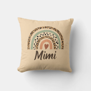 Change Name Leopard Spots Print Brown Rainbow Cushion