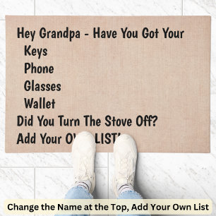 Change Name List Don't Forget Keys Phone Wallet Do Doormat