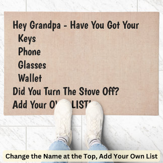 Change Name List Don't Forget Keys Phone Wallet Do Doormat
