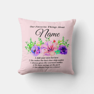 Change Name, List  Favourite Things About Name Cushion