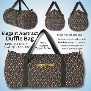 Change Name, Modern Brown Cream Abstract Duffle Bag