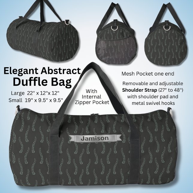 Change Name, Modern Brown Olive Ferns Abstract Duffle Bag (Creator Uploaded)