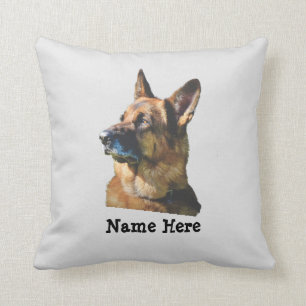 Change Name Own Photo Text German Shepherd Dog Cushion