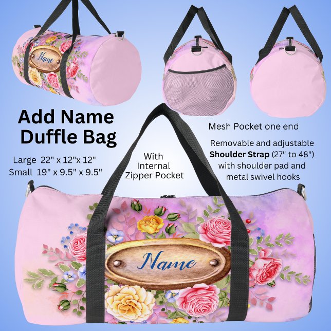 Change Name, Pink Floral  Duffle Bag (Creator Uploaded)