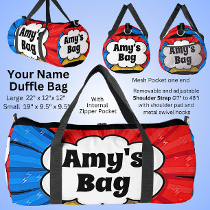 Change Name POP ART Burst, MY BAG! Duffle Bag