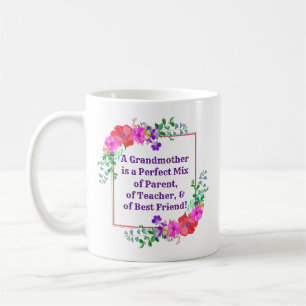 Change Name & Text Grandmother Perfect Mix Pink Coffee Mug