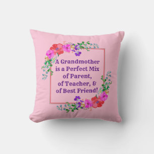 Change Name & Text Grandmother Perfect Mix Pink Th Cushion