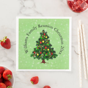 Change Name Text Matching Christmas Tree Napkin