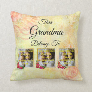 Change Name Text This Grandma Belongs to Photo Cushion