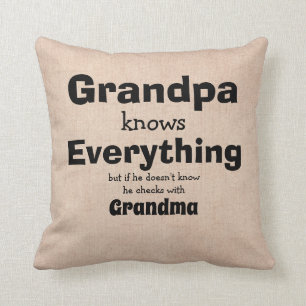 Change Names Grandpa knows Everything - Grandma Cushion