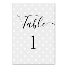 CHANGE NUMBER - Retro Polkadots Grey Calligraphy