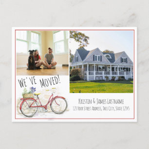 Change of Address Bicycle with Photo Announcement  Postcard