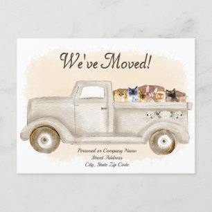 Change Of Address, Cats, Moving Truck, Postcard