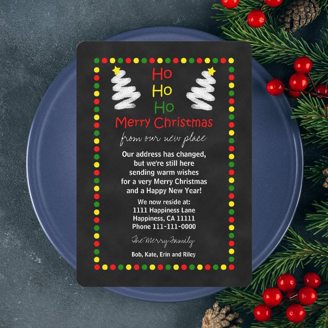 Change of Address Christmas Flat Card Chalkboard (Creator Uploaded)