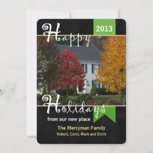 Change of Address Christmas Flat Card with Photo