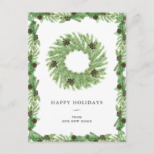 Change of Address   Christmas Holiday Pine Wreath