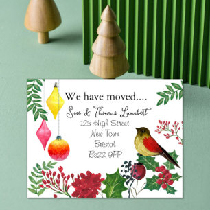 Change of address christmas holiday postcard