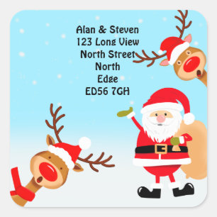 Change of address christmas square sticker