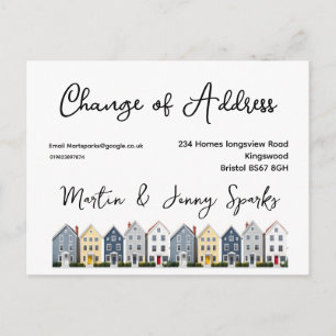 Change of Address colour new home we've moved Announcement Postcard