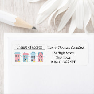 Change of address colourful street new home
