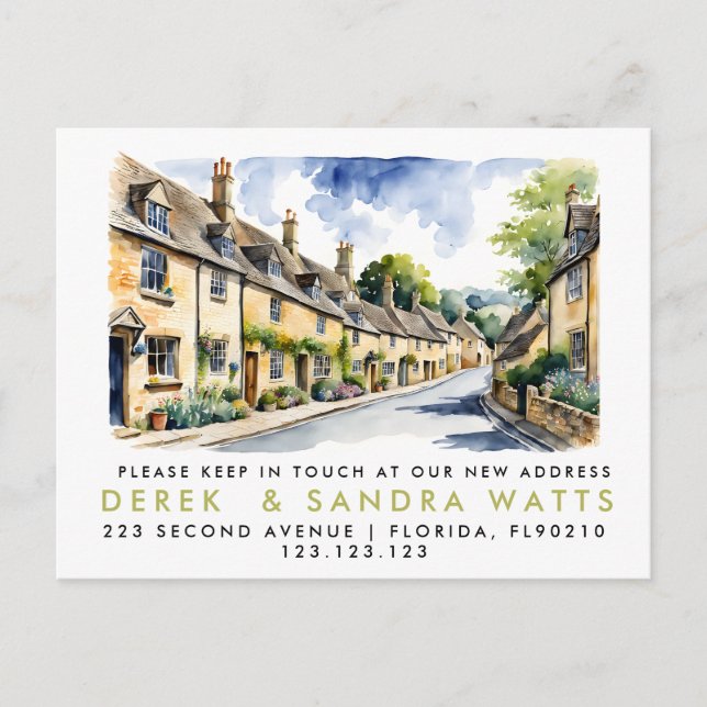 change of address,d moved announcement cotswold postcard (Front)