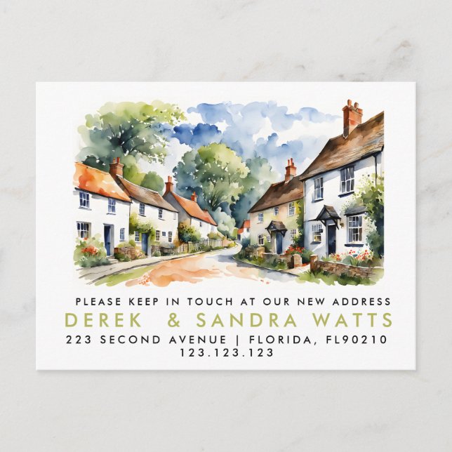 change of address,d moved announcement village (Front)