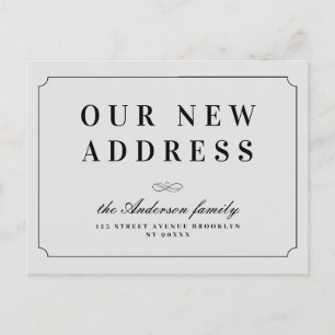 Change of address elegant classic frame grey postcard