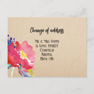 Change of address Elegant Floral Postcard