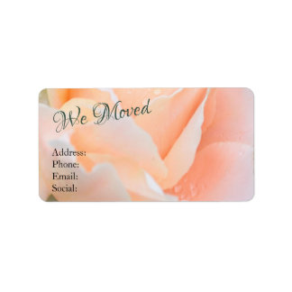 Change of Address – Elegant Peach Rose Floral Label