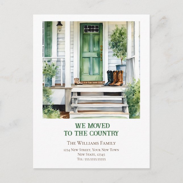  Change of Address Farmhouse Moving Announcement Postcard (Front)