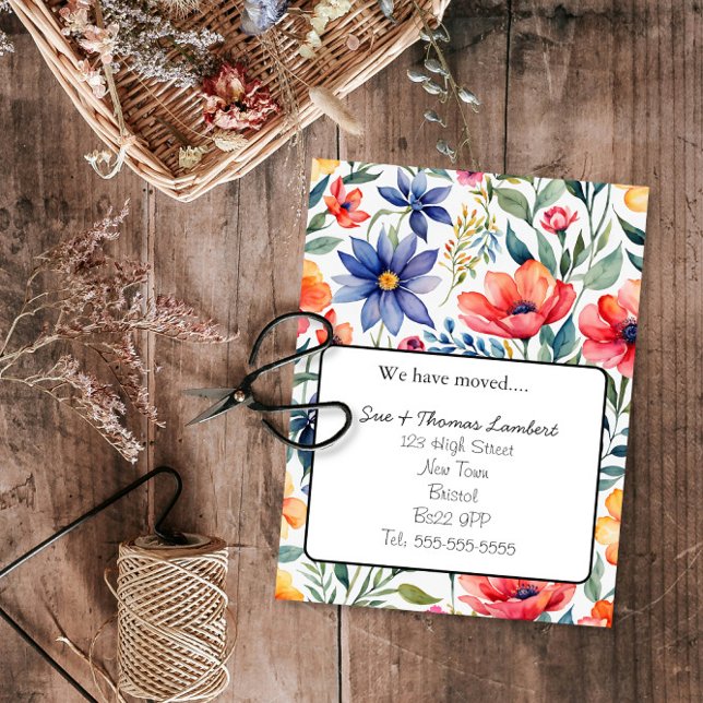change of address floral  postcard (Creator Uploaded)