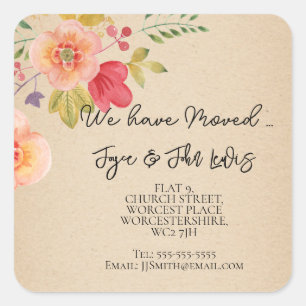 Change of address label sticker