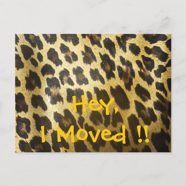 Change of Address Leopard Print Announcement Postcard (Front)