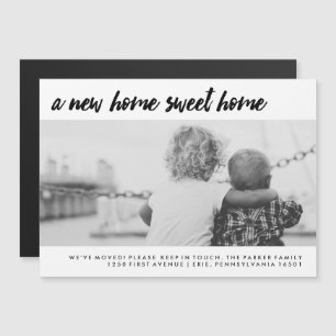 Change of Address   Modern Family Photo Magnetic Invitation