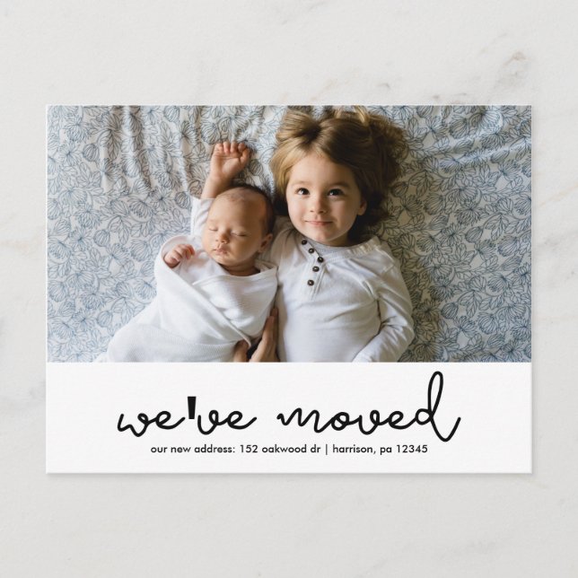 Change of Address Modern Photo Announcement Postcard (Front)