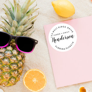 Change of address, new home, return address classic round sticker