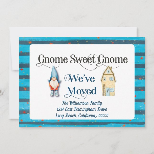 Change of Address New Home We've Moved Gnome Announcement (Front)