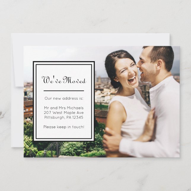 Change of Address Photo and Pretty Dots Announcement (Front)