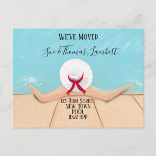 Change of address POOL Side Announcement Postcard