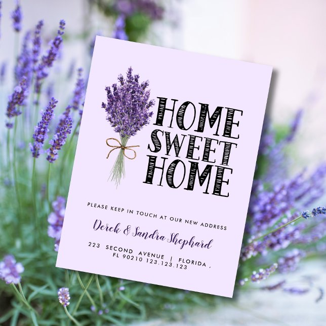 Change of address postcard we have moved lavender (Creator Uploaded)