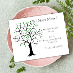 Change of address postcard we have moved tree