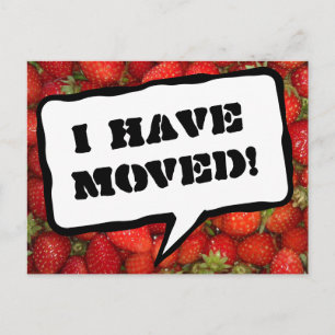 Change of address postcards with strawberry image