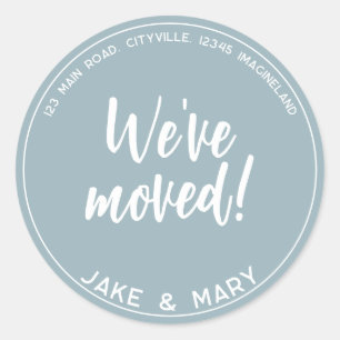 Change of address Simple Modern We've moved Classic Round Sticker