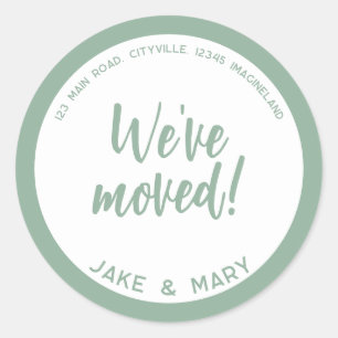 Change of address Simple Modern We've moved Classic Round Sticker