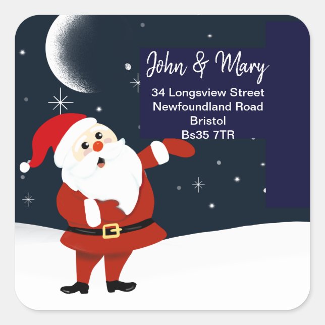 Change of Address sticker christmas Santa (Front)